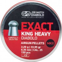 Купить пули и патроны JSB Diablo Exact King Heavy MKII 6.35 mm 2.2 g 150 pcs: цена от 468 грн.
