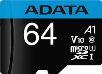 Купити карта пам'яті A-Data Premier microSD UHS-I Class10 (Premier microSDXC UHS-I Class10 64Gb) за ціною від 211 грн.