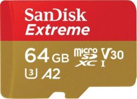 Купити карта пам'яті SanDisk Extreme V30 A2 microSDXC UHS-I U3 (64Gb) за ціною від 381 грн.