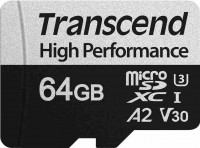 Купити карта пам'яті Transcend microSDXC 330S (64Gb) за ціною від 390 грн.