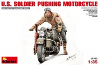 Купить сборная модель MiniArt U.S. Soldier Pushing Motorcycle (1:35)  по цене от 548 грн.