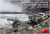 Купить сборная модель MiniArt Soviet 2T 6x4 Truck and 76-mm USV-BR Gun (1:35): цена от 1919 грн.