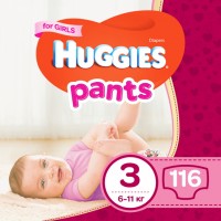 Купить подгузники Huggies Pants Girl 3 (/ 116 pcs) по цене от 1149 грн.