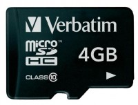 Купити карта пам'яті Verbatim microSDHC Class 10 (4Gb)