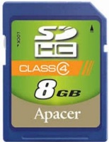 Купити карта пам'яті Apacer SDHC Class 4 (8Gb) за ціною від 199 грн.