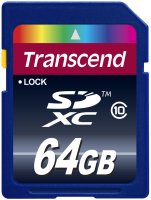Купити карта пам'яті Transcend SD Class 10 (SDXC Class 10 64Gb) за ціною від 1613 грн.