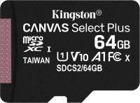 Купити карта пам'яті Kingston microSD Canvas Select Plus (microSDXC Canvas Select Plus 64Gb) за ціною від 219 грн.