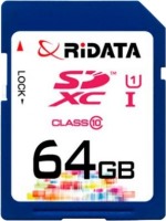 Купити карта пам'яті RiDATA SD Class 10 UHS-I (SDXC Class 10 UHS-I 64Gb) за ціною від 419 грн.
