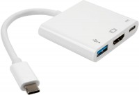 Купить картридер / USB-хаб Vinga VCPATC2HDMIUSBPDWH  по цене от 459 грн.