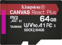 Купити карта пам'яті Kingston microSDXC Canvas React Plus за ціною від 375 грн.
