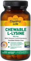 Купити амінокислоти Country Life Chewable L-Lysine 600 mg за ціною від 733 грн.