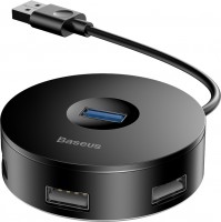 Купити кардридер / USB-хаб BASEUS Round Box USB-A to USB 3.0 and 2xUSB 2.0  за ціною від 249 грн.