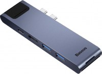 Купити кардридер / USB-хаб BASEUS Thunderbolt C+Pro 7 in 1 Smart HUB  за ціною від 1599 грн.
