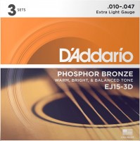 Купить струни DAddario Phosphor Bronze 3D 10-47: цена от 1185 грн.