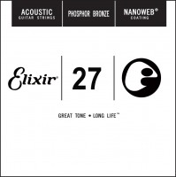 Купить струны Elixir Acoustic Nanoweb Phosphor Bronze Single 27  по цене от 245 грн.