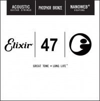 Купити струни Elixir Acoustic Nanoweb Phosphor Bronze Single 47  за ціною від 245 грн.