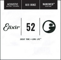 Купить струни Elixir Acoustic Nanoweb 80/20 Bronze Single 52: цена от 235 грн.