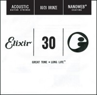 Купити струни Elixir Acoustic Nanoweb 80/20 Bronze Single 30  за ціною від 235 грн.