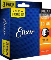 Купить струны Elixir Electric Nanoweb Light 10-46 (3-Pack)  по цене от 1795 грн.