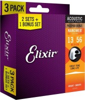 Купить струны Elixir Acoustic Phosphor Bronze NW Medium 13-56 (3-Pack)  по цене от 2240 грн.