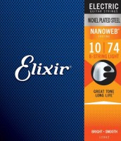 Купити струни Elixir Electric 8-String Nanoweb Light 10-74  за ціною від 1057 грн.