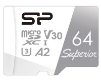 Купить карта памяти Silicon Power Superior microSDXC UHS-1 C10 V30 A2 + Adapter (Superior microSDXC UHS-1 C10 V30 A2 64Gb + Adapter) по цене от 100 грн.