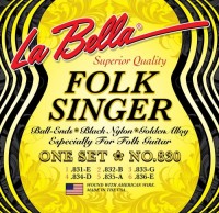 Купить струни La Bella Folksinger Black Nylon 830: цена от 474 грн.