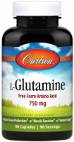 Купити амінокислоти Carlson Labs L-Glutamine 750 mg (90 cap) за ціною від 675 грн.