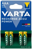 Купити акумулятор / батарейка Varta Rechargeable Accu 4xAAA 800 mAh  за ціною від 276 грн.