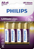 Купить аккумулятор / батарейка Philips Lithium Ultra 4xAA  по цене от 362 грн.