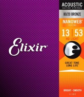 Купить струны Elixir Acoustic 80/20 Bronze NW HD Light 13-53  по цене от 868 грн.