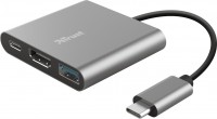Купити кардридер / USB-хаб Trust Dalyx 3-in-1 Multiport USB-C Adapter  за ціною від 999 грн.