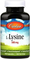 Купить аминокислоты Carlson Labs L-Lysine 500 mg (100 cap) по цене от 347 грн.