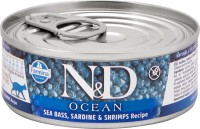 Купити корм для кішок Farmina Ocean Canned Sea Bass/Sardine/Shrimps 80 g  за ціною від 64 грн.