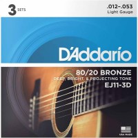 Купить струны DAddario 80/20 Bronze 3D 12-53  по цене от 975 грн.