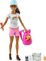 Купить кукла Barbie Hiking Doll Brunette with Puppy GRN66  по цене от 850 грн.