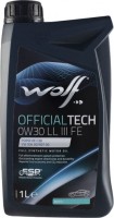 Купити моторне мастило WOLF Officialtech 0W-30 LL-III FE 1L  за ціною від 407 грн.
