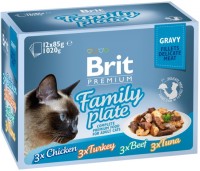 Купити корм для кішок Brit Premium Pouch Family Plate Gravy 12 pcs  за ціною від 342 грн.