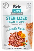 Купити корм для кішок Brit Care Sterilized Fillets in Gravy Rabbit 85 g  за ціною від 49 грн.
