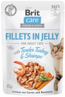 Купити корм для кішок Brit Care Fillets in Jelly with Tender Turkey/Shrimps 85 g  за ціною від 47 грн.