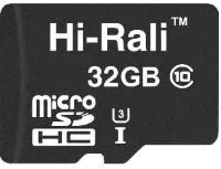 Купити карта пам'яті Hi-Rali microSD class 10 UHS-I U3 + SD adapter (microSDHC class 10 UHS-I U3 32Gb + SD adapter) за ціною від 129 грн.