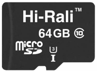 Купити карта пам'яті Hi-Rali microSD class 10 (microSDHC class 10 64GB) за ціною від 128 грн.