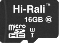 Купити карта пам'яті Hi-Rali microSDHC class 10 UHS-I U1 + SD adapter (microSDHC class 10 UHS-I U1 16GB + SD adapter) за ціною від 104 грн.