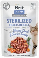 Купити корм для кішок Brit Care Sterilized Fillets in Felly with Hearty Duck 85 g  за ціною від 62 грн.