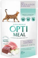 Купити корм для кішок Optimeal Adult Hairball Duck Pouch 85 g  за ціною від 456 грн.