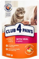 Купити корм для кішок Club 4 Paws Adult Veal in Gravy 24 pcs  за ціною від 406 грн.