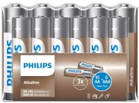 Купити акумулятор / батарейка Philips Entry Alkaline 10xAA + 6xAAA  за ціною від 199 грн.