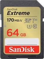 Купити карта пам'яті SanDisk Extreme SD Class 10 UHS-I U3 V30 (Extreme SDXC Class 10 UHS-I U3 V30 64Gb) за ціною від 575 грн.