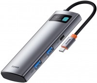 Купити кардридер / USB-хаб BASEUS Metal Gleam Series 7-in-1 Multifunctional Type-C Hub  за ціною від 999 грн.