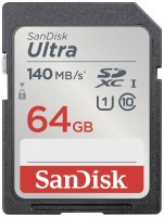 Купити карта пам'яті SanDisk Ultra SDXC UHS-I 140MB/s Class 10 (64Gb) за ціною від 346 грн.